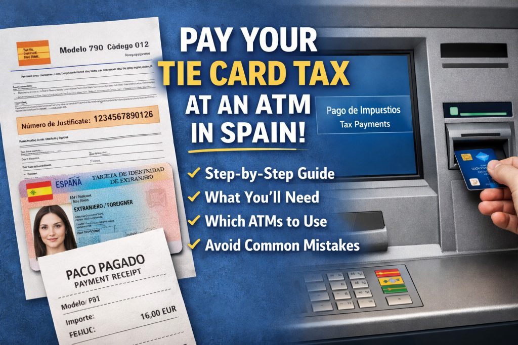 How to pay your TIE Card tax on a ATM Cash machine in Spain